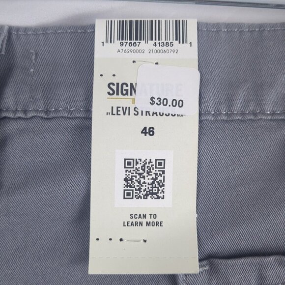 Signature Gold Levi Strauss Light Gray Cargo Shorts Mens 46 Hits At The Knee NWT - Picture 12 of 16